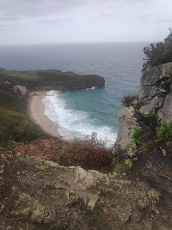 It's the sea! And a beach! From a height.